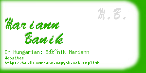 mariann banik business card